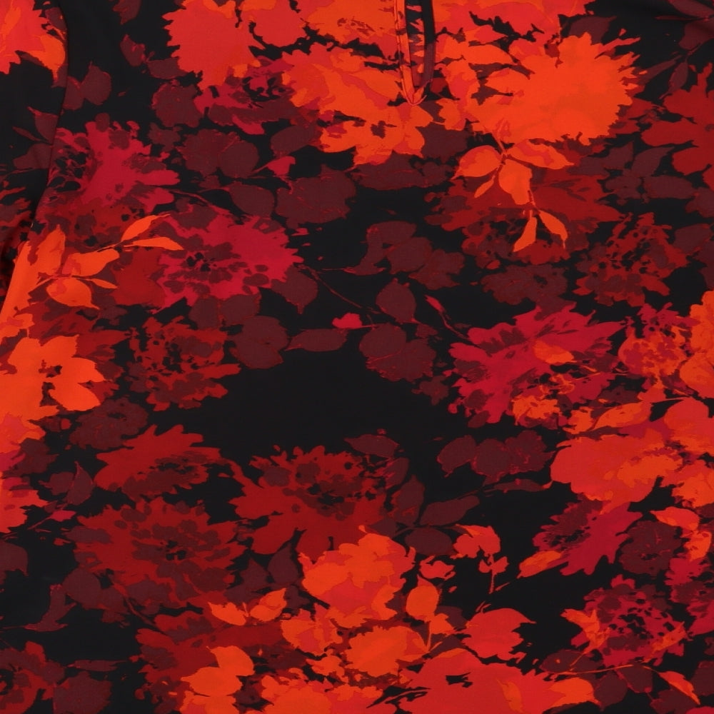 Debenhams Womens Red Floral  Tunic Blouse Size 20