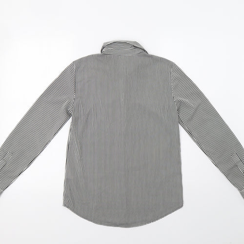 H&M Womens White Striped  Basic Button-Up Size 6