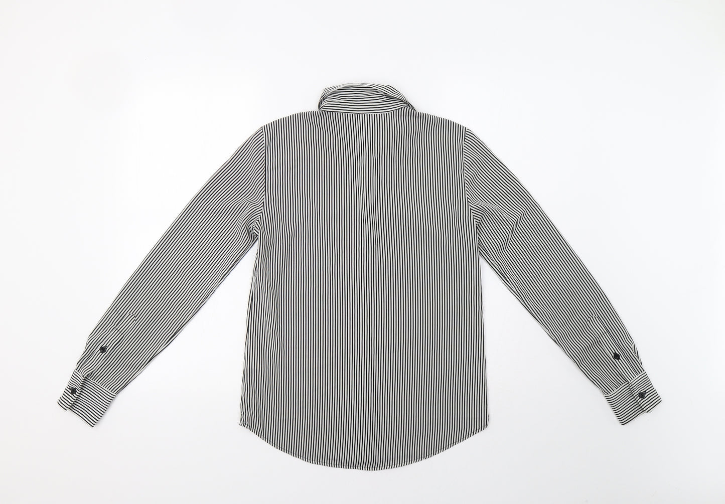 H&M Womens White Striped  Basic Button-Up Size 6