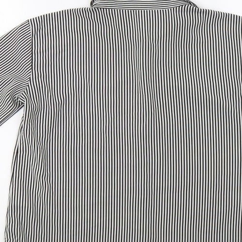 H&M Womens White Striped  Basic Button-Up Size 6
