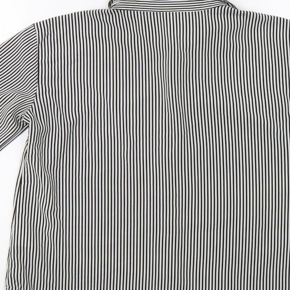 H&M Womens White Striped  Basic Button-Up Size 6