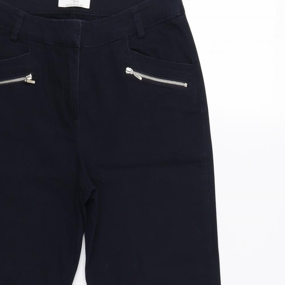 Wallis Womens Blue   Cropped Trousers Size 12 L23 in