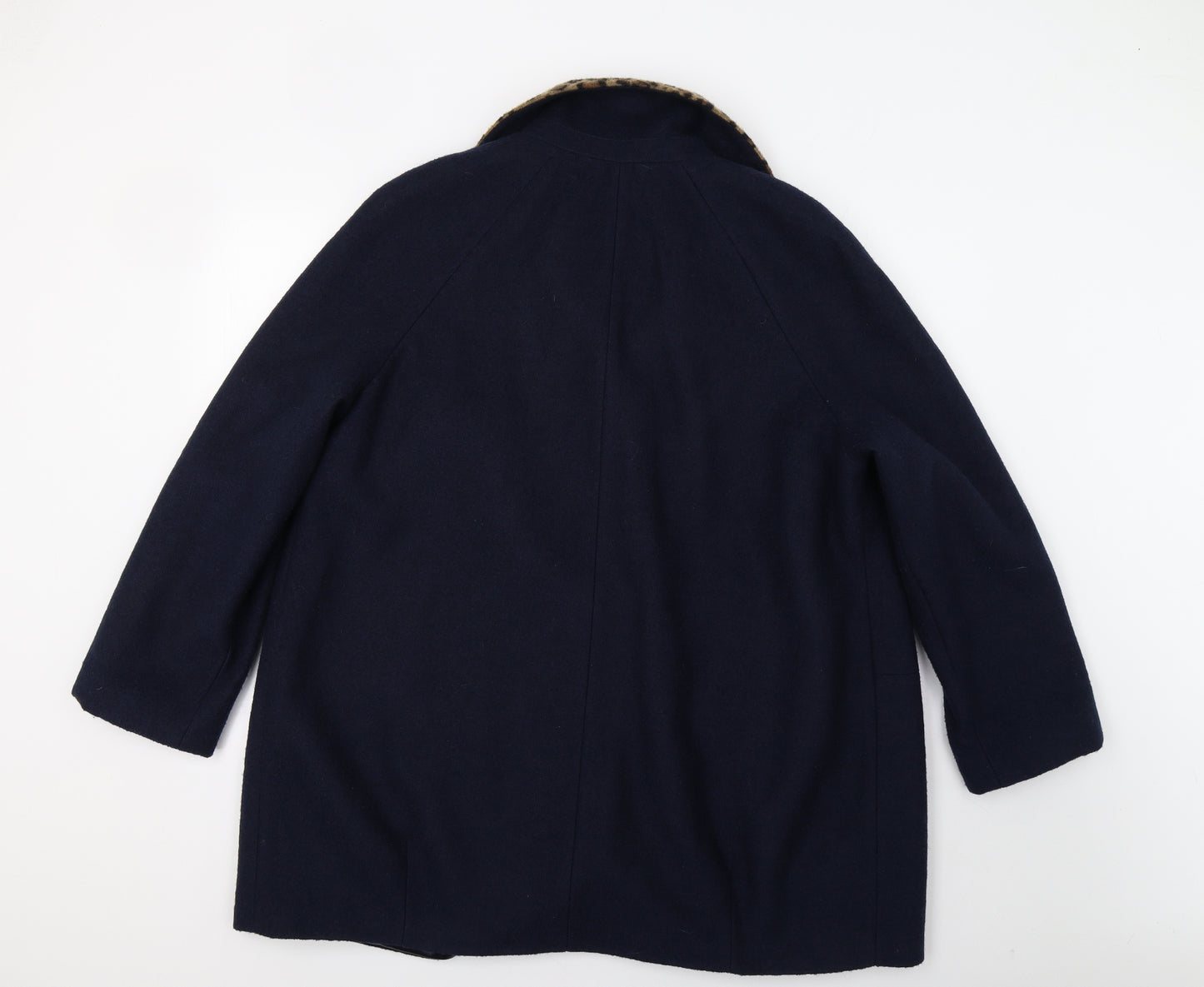 TU Womens Blue Animal Print  Pea Coat Coat Size 22