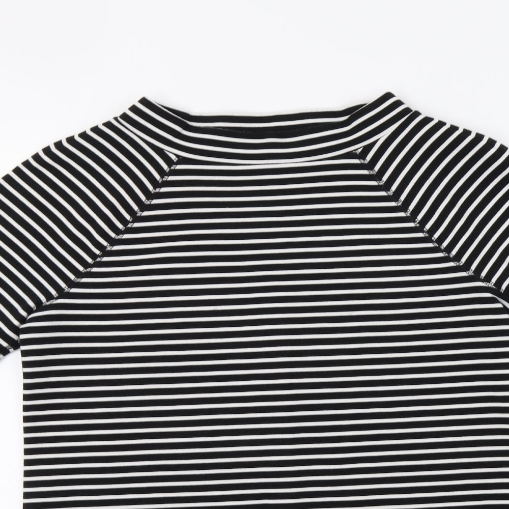 Land's End Womens Black Striped  Tunic Jumper Size S