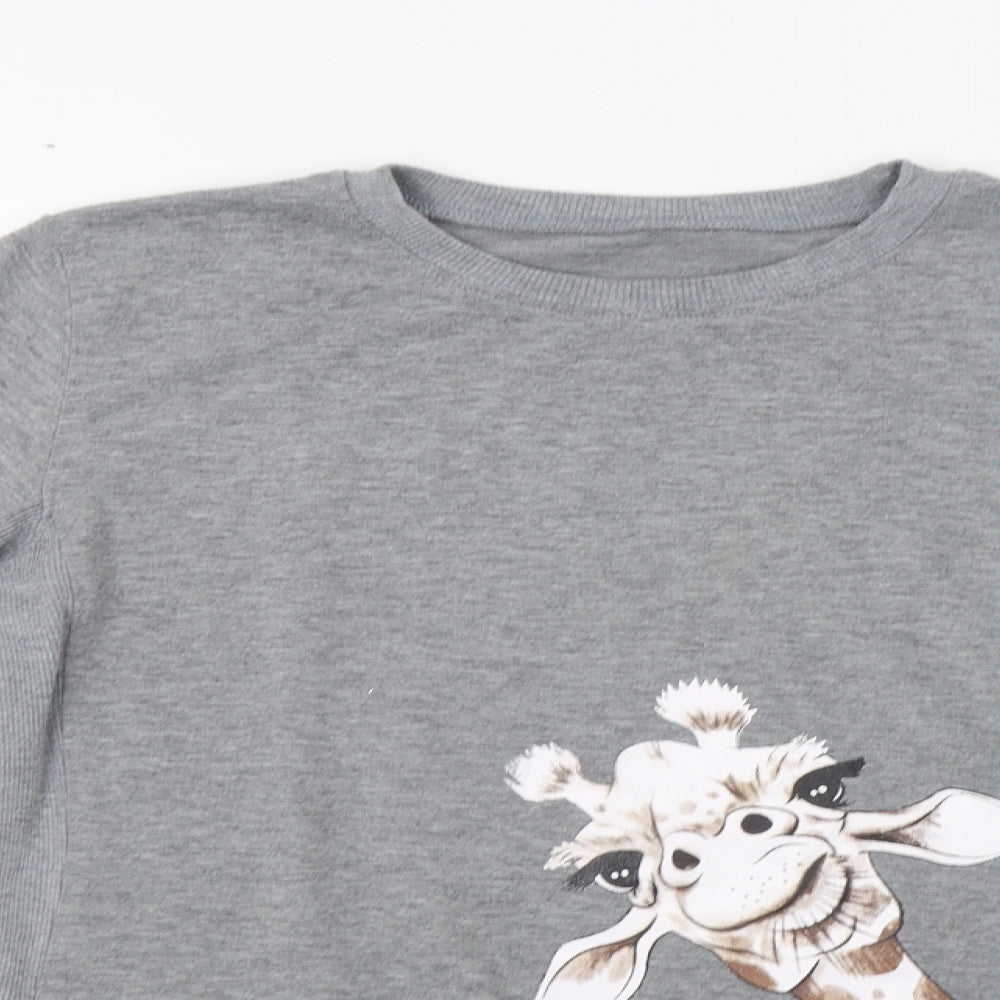 Preworn Womens Grey   Pullover Sweatshirt Size M  - Giraffe