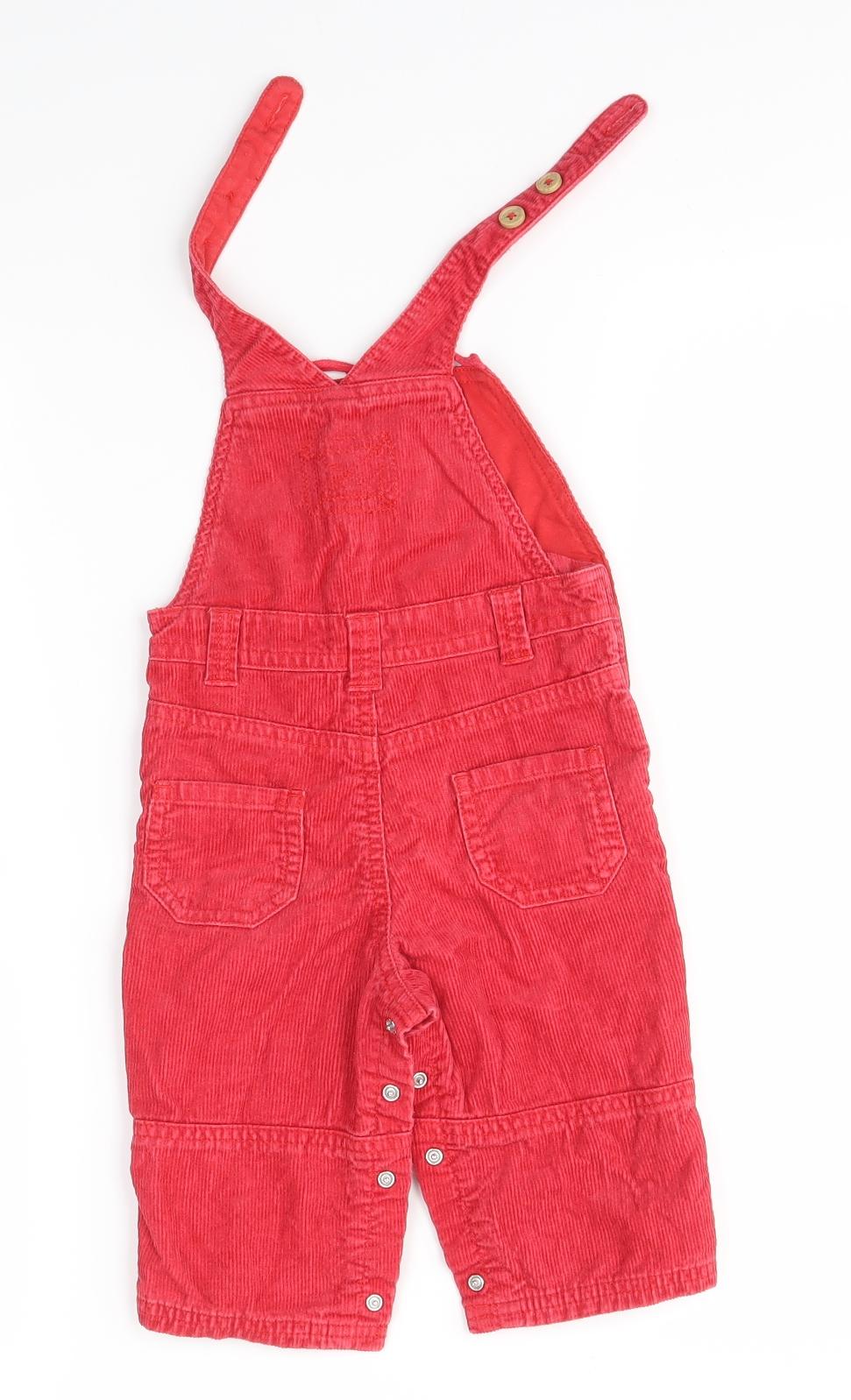 John Lewis Baby Red   Dungaree One-Piece Size 6-9 Months
