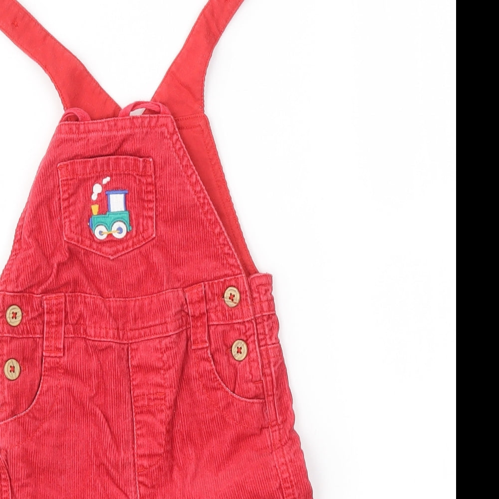 John Lewis Baby Red   Dungaree One-Piece Size 6-9 Months