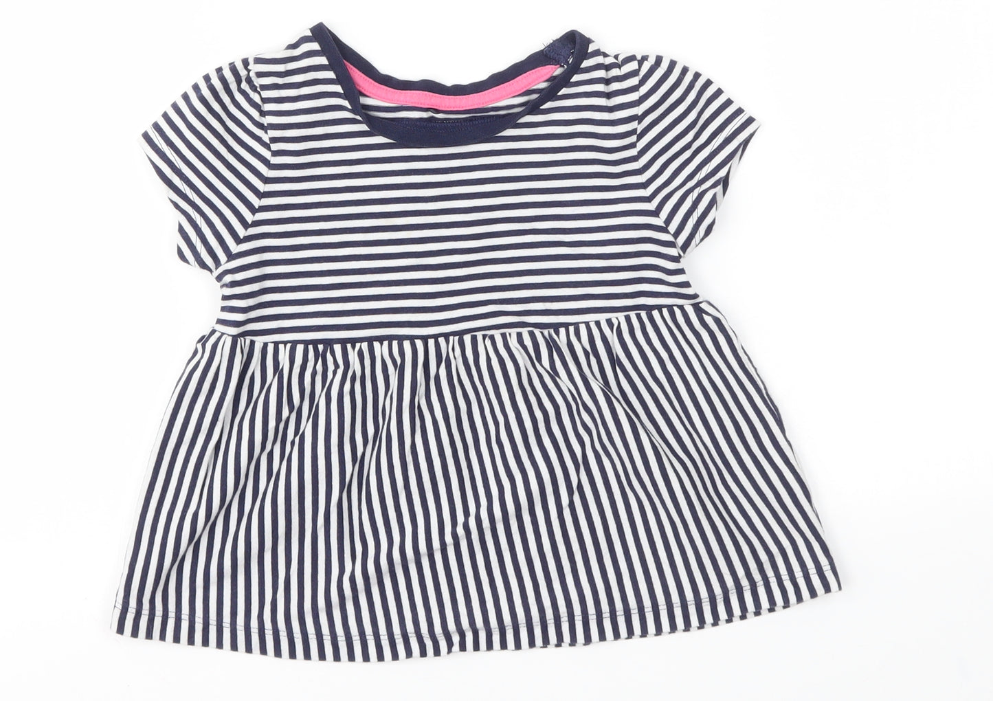 George Girls Blue Striped  Basic T-Shirt Size 3-4 Years
