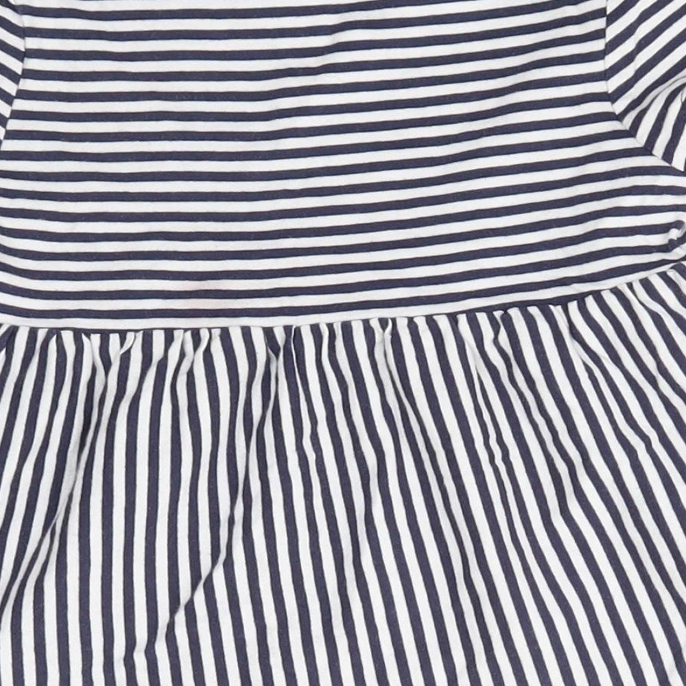 George Girls Blue Striped  Basic T-Shirt Size 3-4 Years