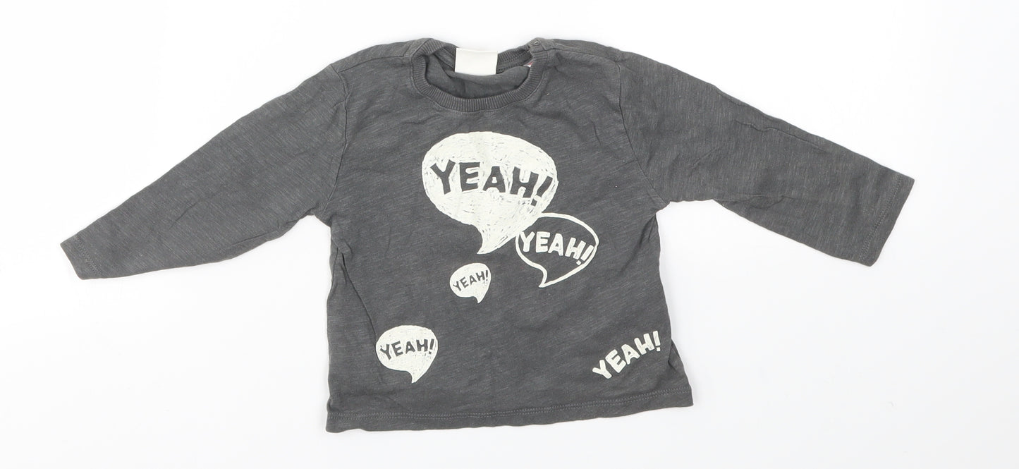 Zara Baby Grey   Basic T-Shirt Size 9-12 Months