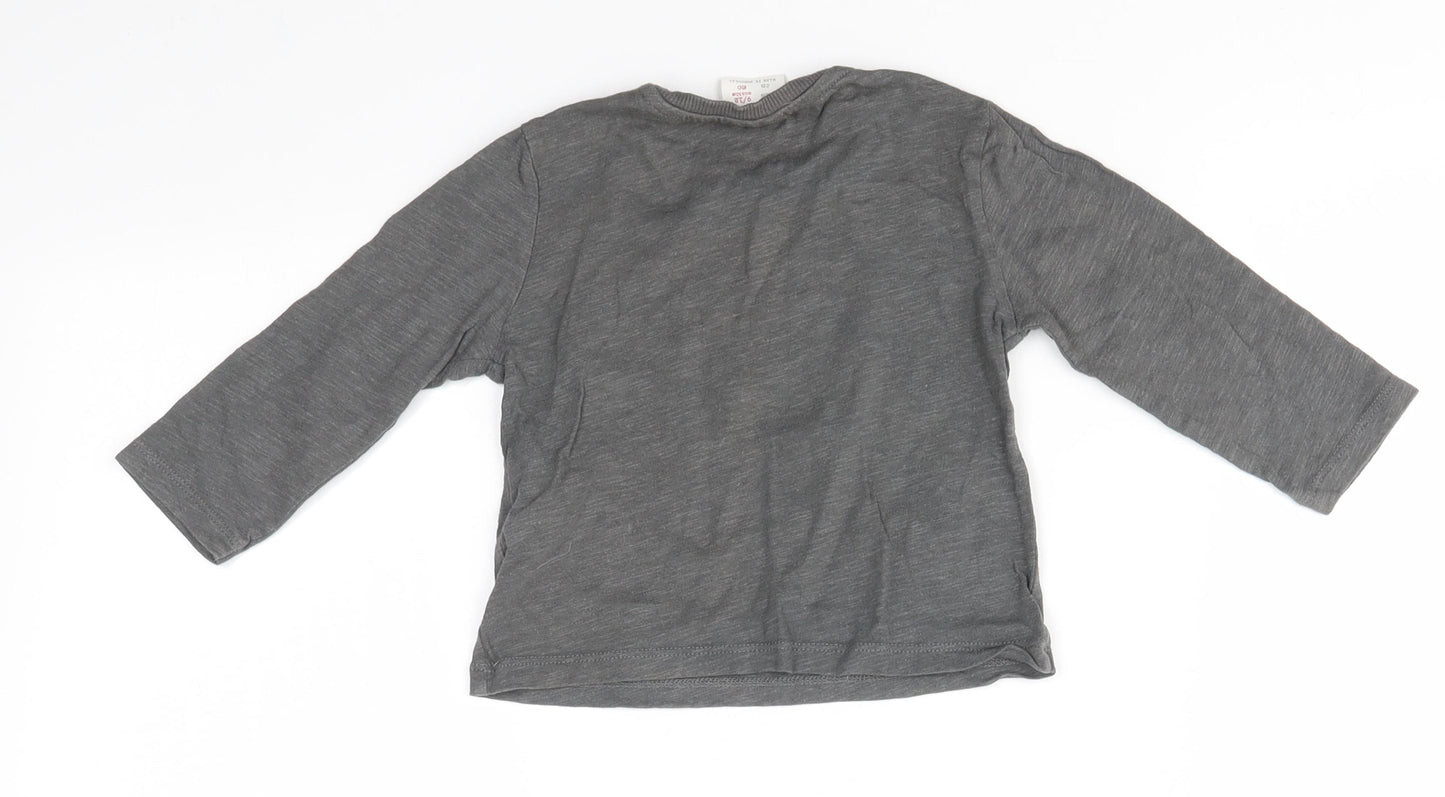 Zara Baby Grey   Basic T-Shirt Size 9-12 Months