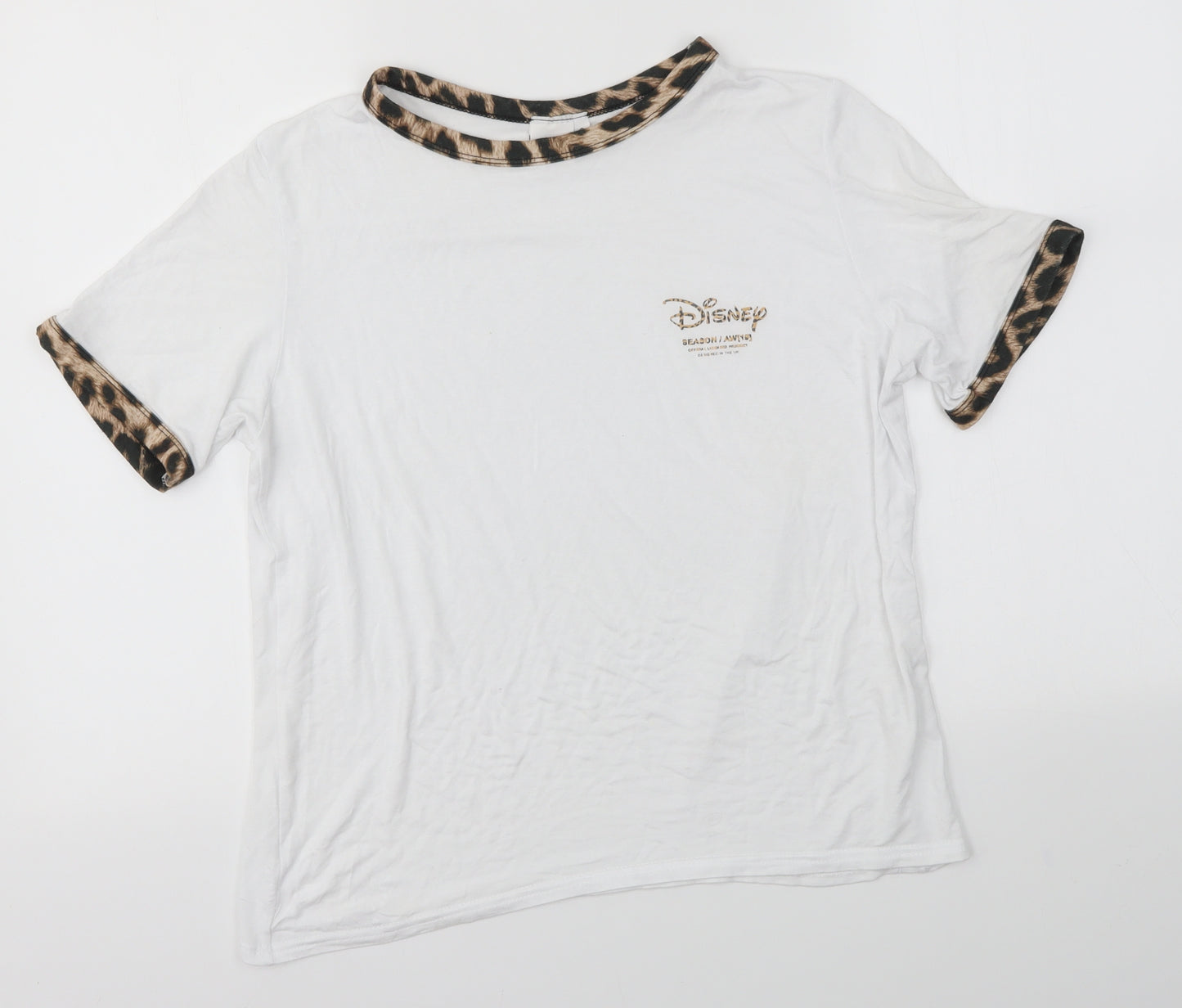 Preworn Womens White   Basic T-Shirt Size 8  - DISNEY