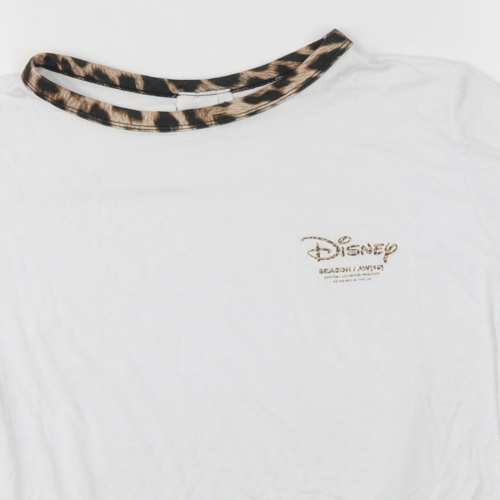 Preworn Womens White   Basic T-Shirt Size 8  - DISNEY