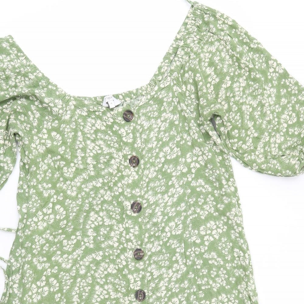 NEXT Womens Green Floral  A-Line  Size 14