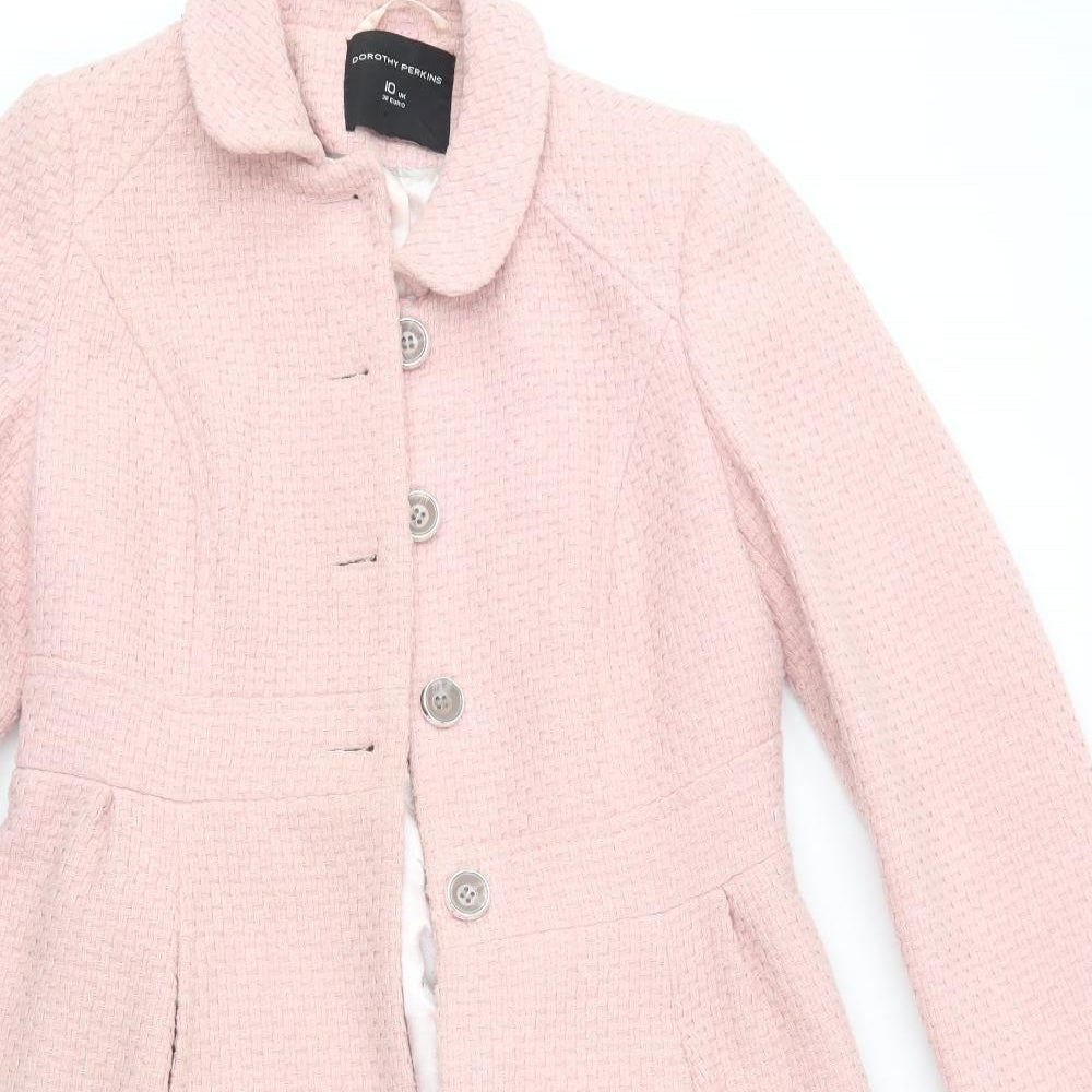 Dorothy Perkins Womens Pink   Overcoat Coat Size 10