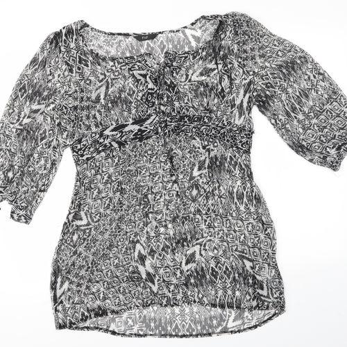 F&F Womens Multicoloured   Basic Blouse Size 12  - SHEER
