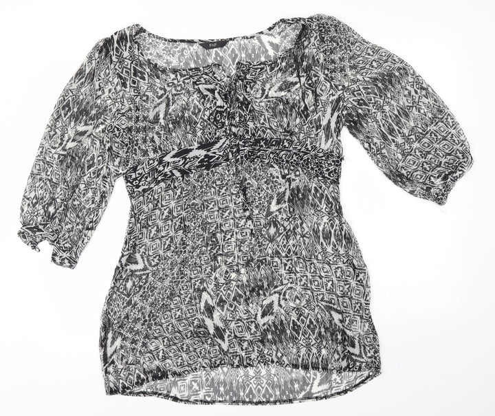 F&F Womens Multicoloured Basic Blouse Size 12 - SHEER
