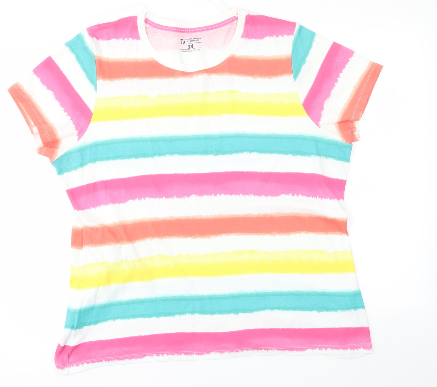 TU Womens Multicoloured Striped  Basic T-Shirt Size 24