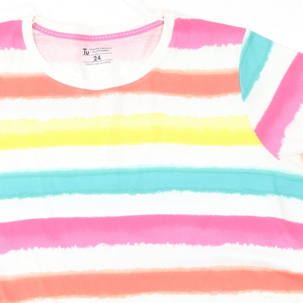 TU Womens Multicoloured Striped  Basic T-Shirt Size 24