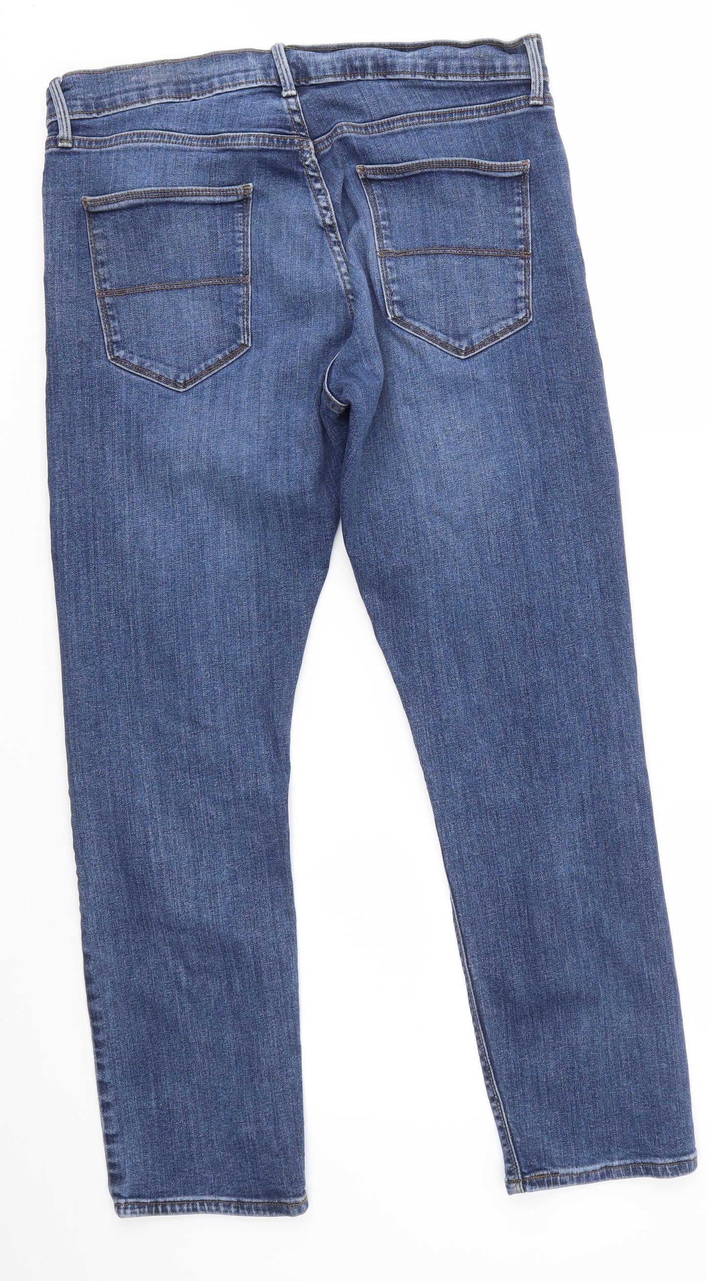 M&S Mens Blue   Straight Jeans Size 34 in L29 in - SHORT