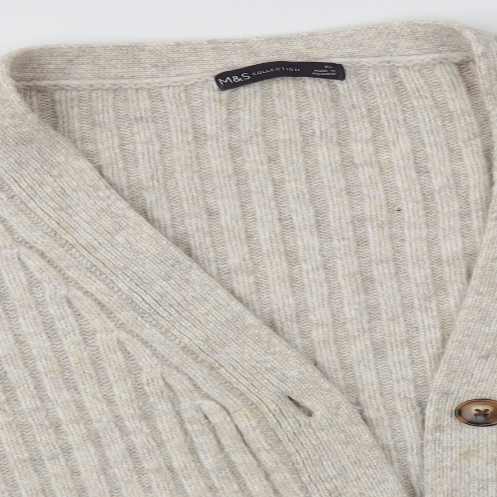 M&S Womens Beige   Cardigan Jumper Size XL