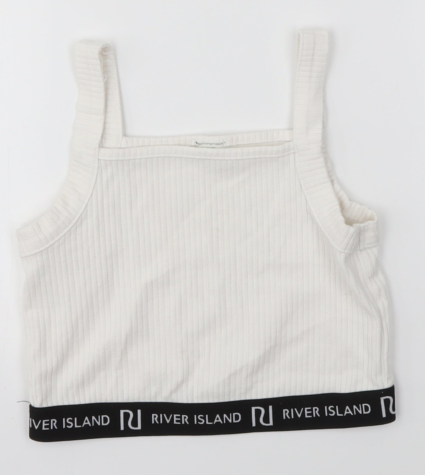 River Island Girls White   Cropped Tank Size 9-10 Years