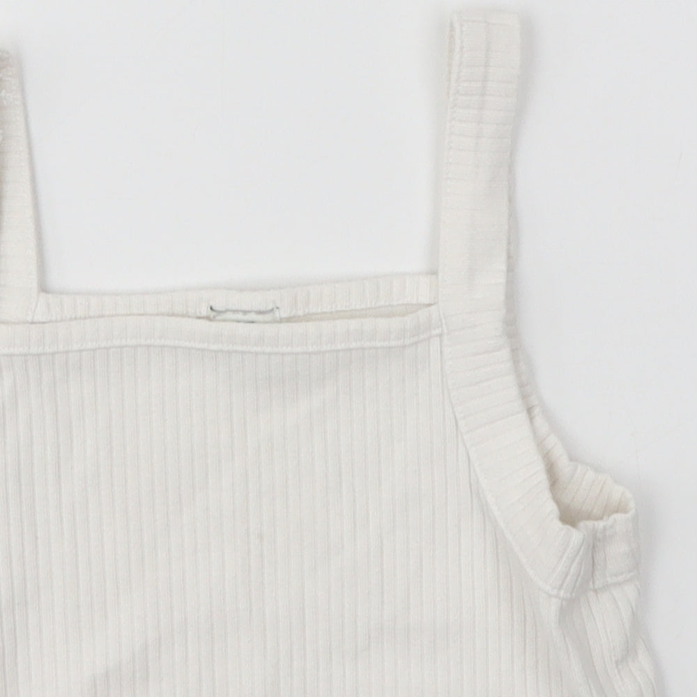 River Island Girls White   Cropped Tank Size 9-10 Years
