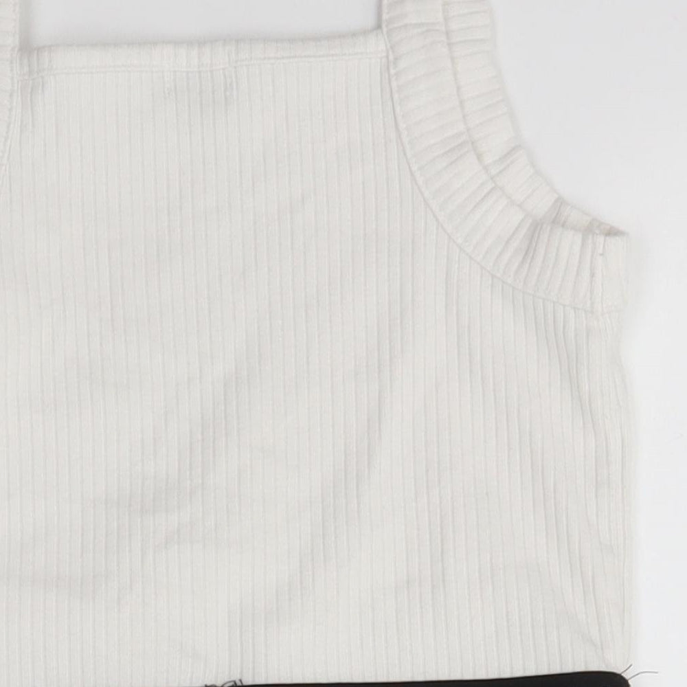 River Island Girls White   Cropped Tank Size 9-10 Years
