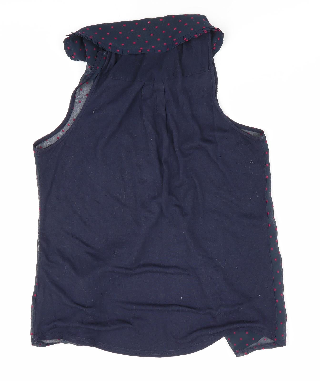 NEXT Womens Blue Polka Dot  Basic Blouse Size 6