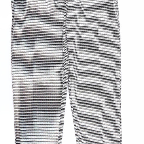 H&M Womens Black Houndstooth  Capri Trousers Size 6 L25 in