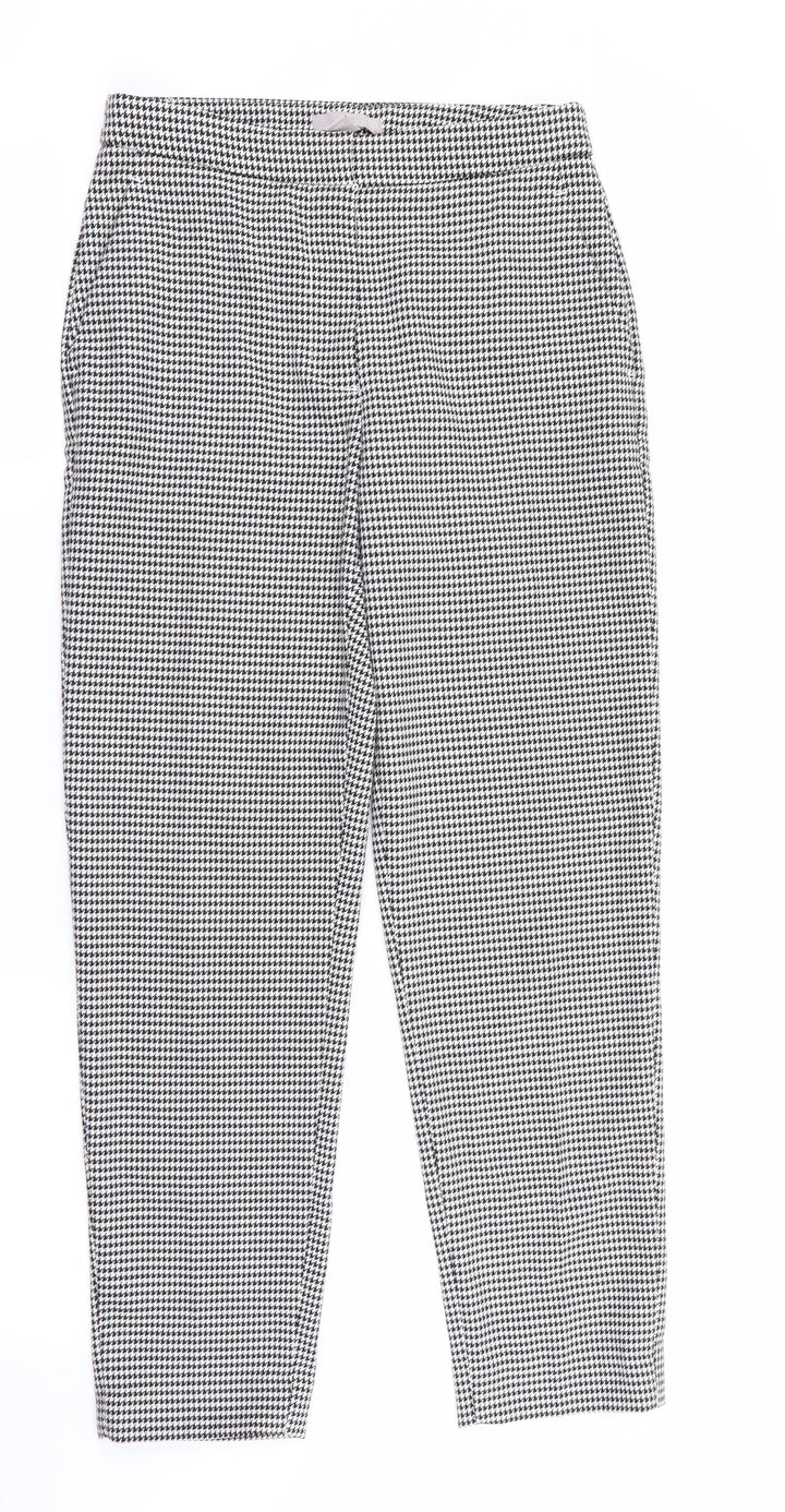 H&M Womens Black Houndstooth  Capri Trousers Size 6 L25 in