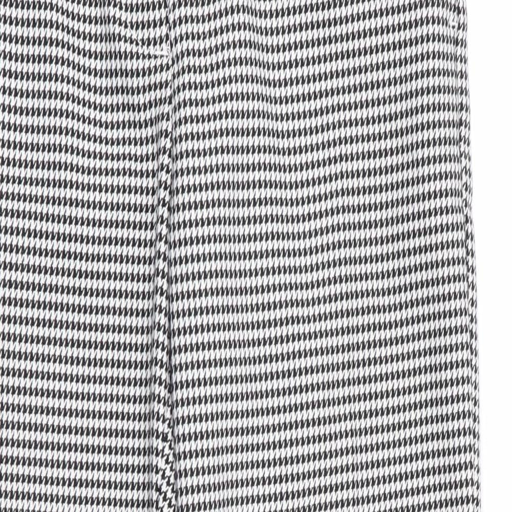 H&M Womens Black Houndstooth  Capri Trousers Size 6 L25 in