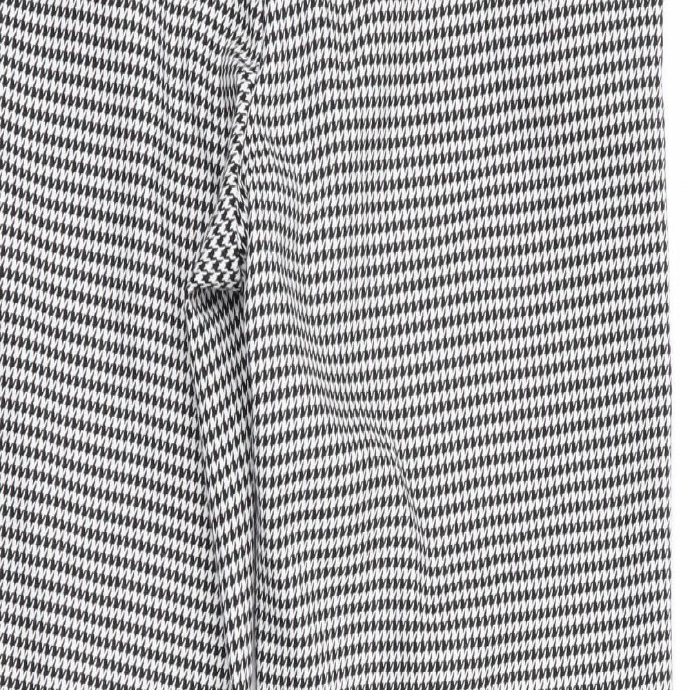 H&M Womens Black Houndstooth  Capri Trousers Size 6 L25 in