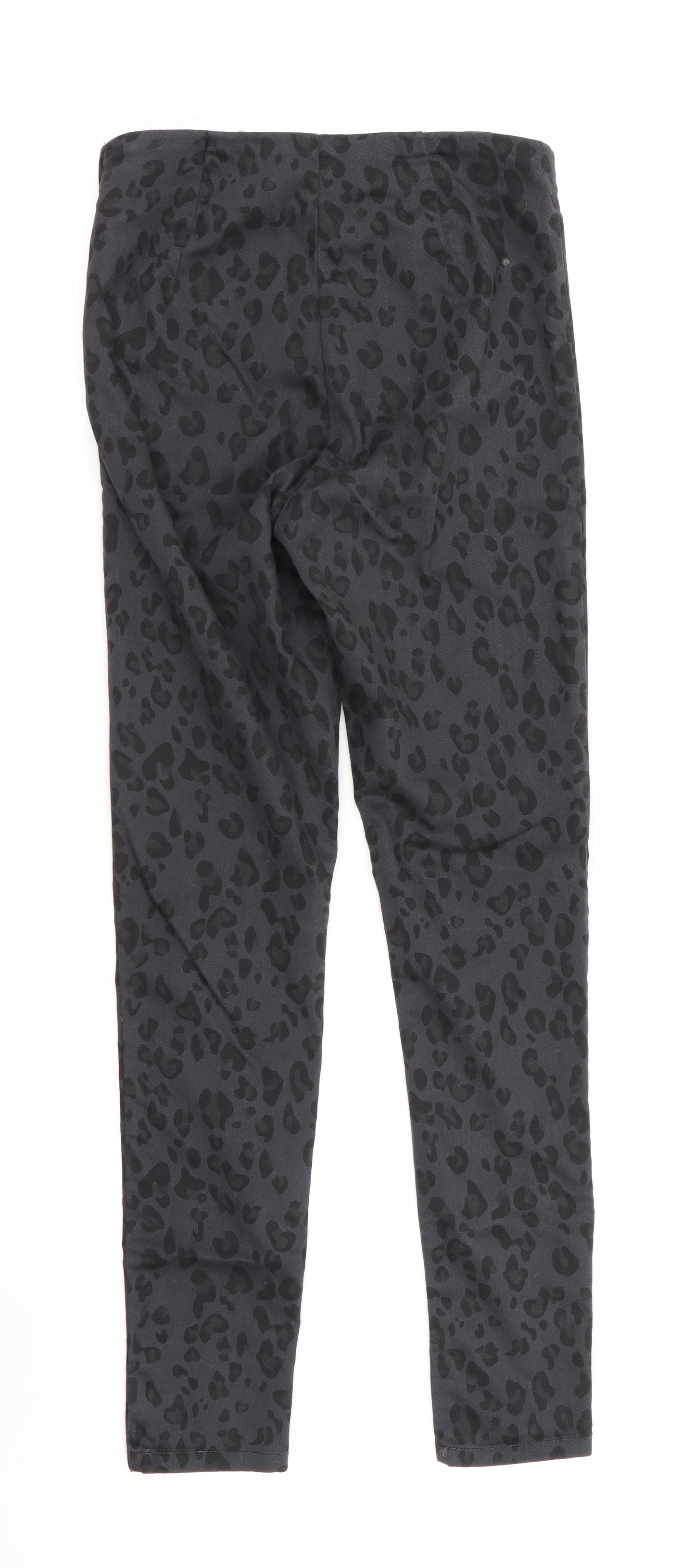 Divided Womens Black Animal Print  Jegging Trousers Size 6 L28 in - Side Zip