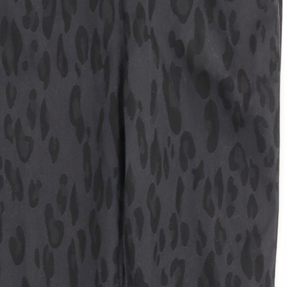 Divided Womens Black Animal Print  Jegging Trousers Size 6 L28 in - Side Zip
