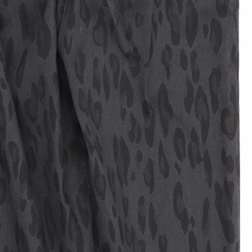Divided Womens Black Animal Print  Jegging Trousers Size 6 L28 in - Side Zip