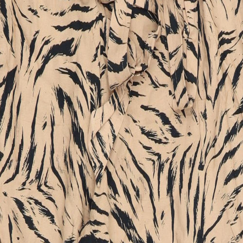 Dorothy Perkins Womens Brown Animal Print  Bloomer Trousers Size 8 L27 in