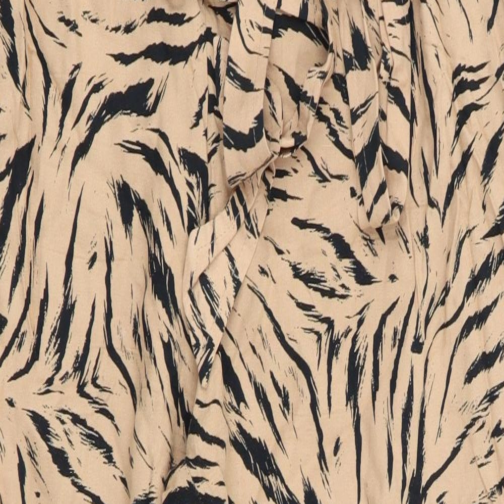 Dorothy Perkins Womens Brown Animal Print  Bloomer Trousers Size 8 L27 in