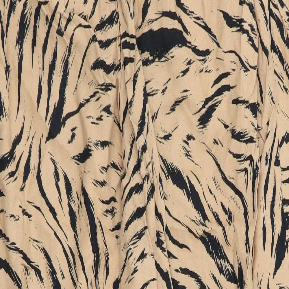 Dorothy Perkins Womens Brown Animal Print  Bloomer Trousers Size 8 L27 in