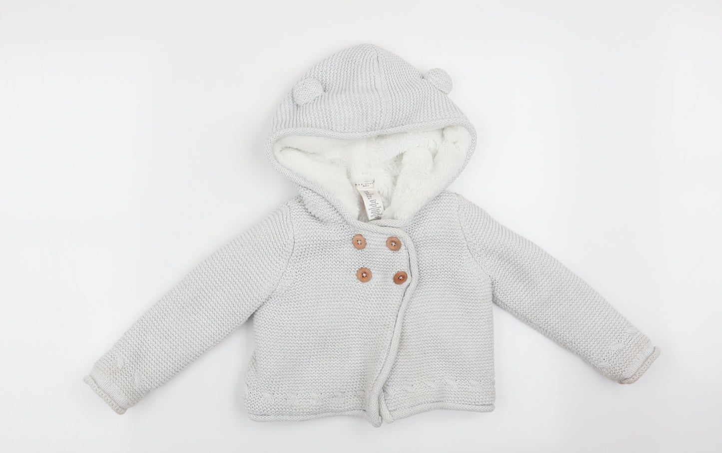 Max Studio  Girls Grey   Cardigan Jumper Size 2-3 Years  - Subtle shimmer effect
