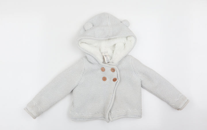 Max Studio  Girls Grey   Cardigan Jumper Size 2-3 Years  - Subtle shimmer effect