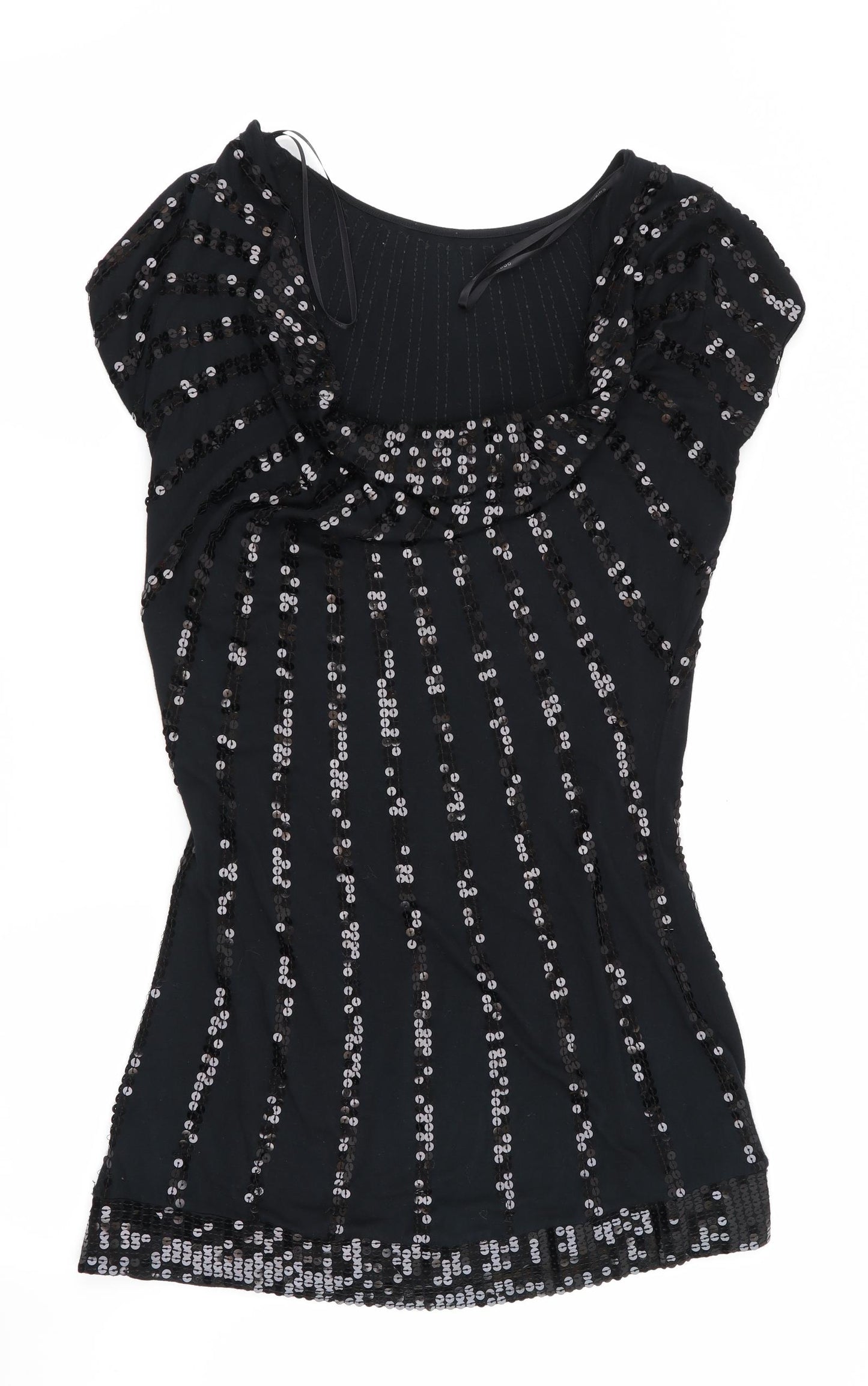 Dorothy Perkins Womens Black   Bodycon  Size 12  - Sequins all over - cowl back