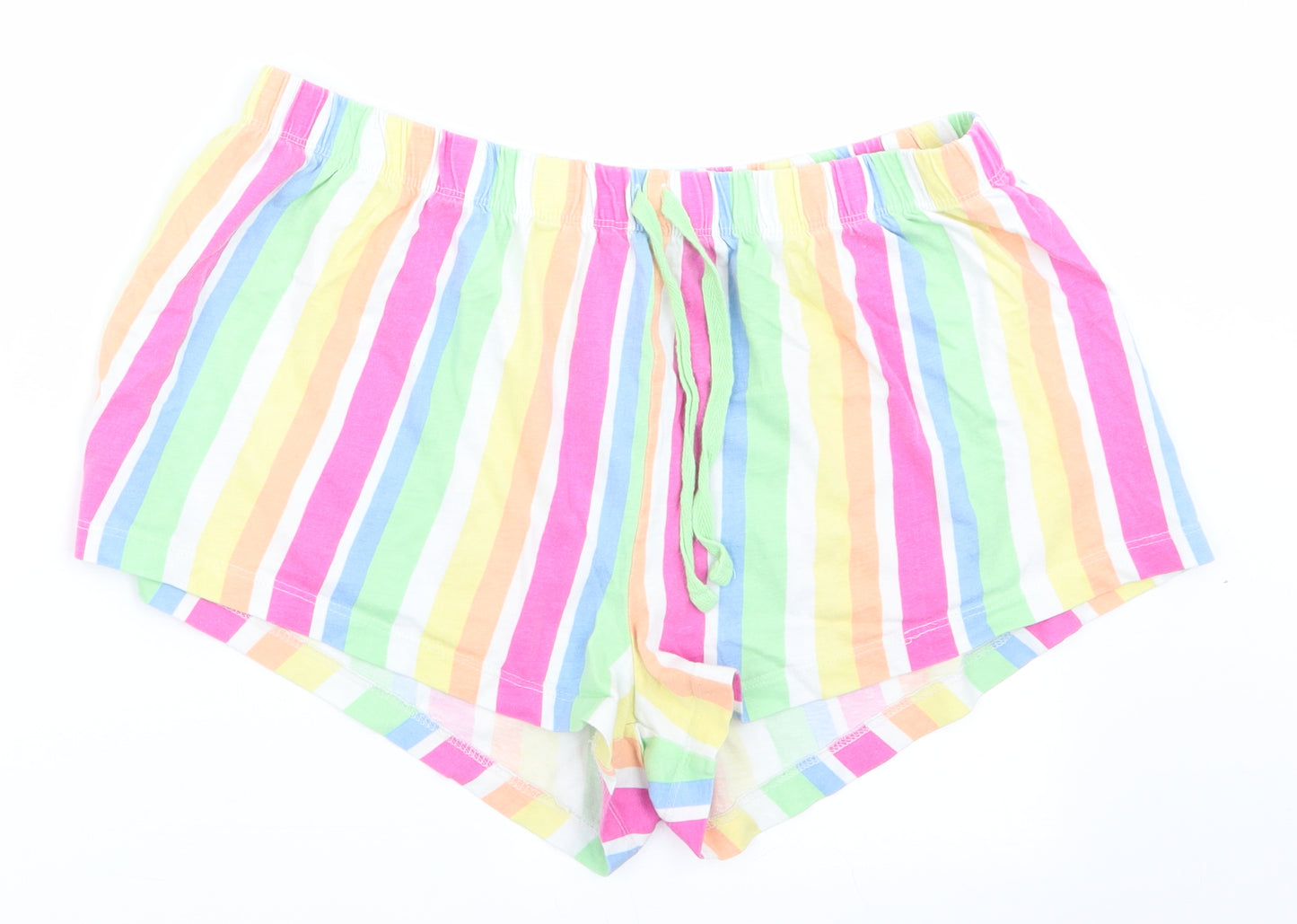 Primark Womens Multicoloured Striped  Paperbag Shorts Size 12