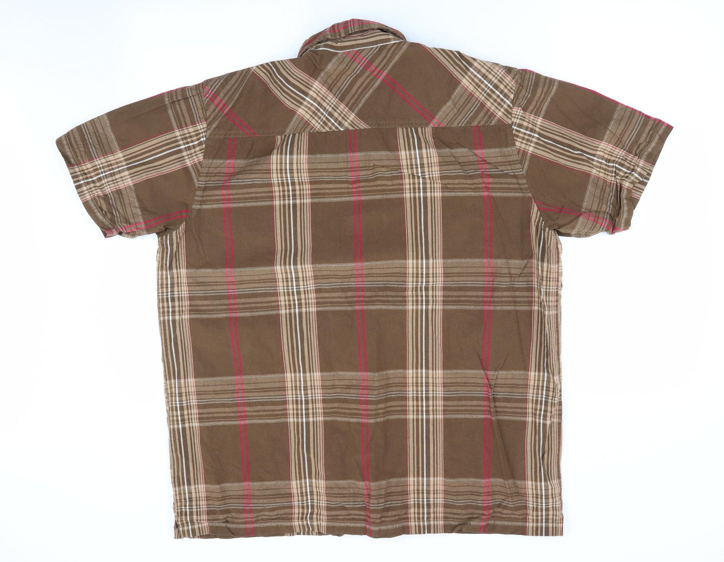 Animal Mens Brown Check   Button-Up Size L