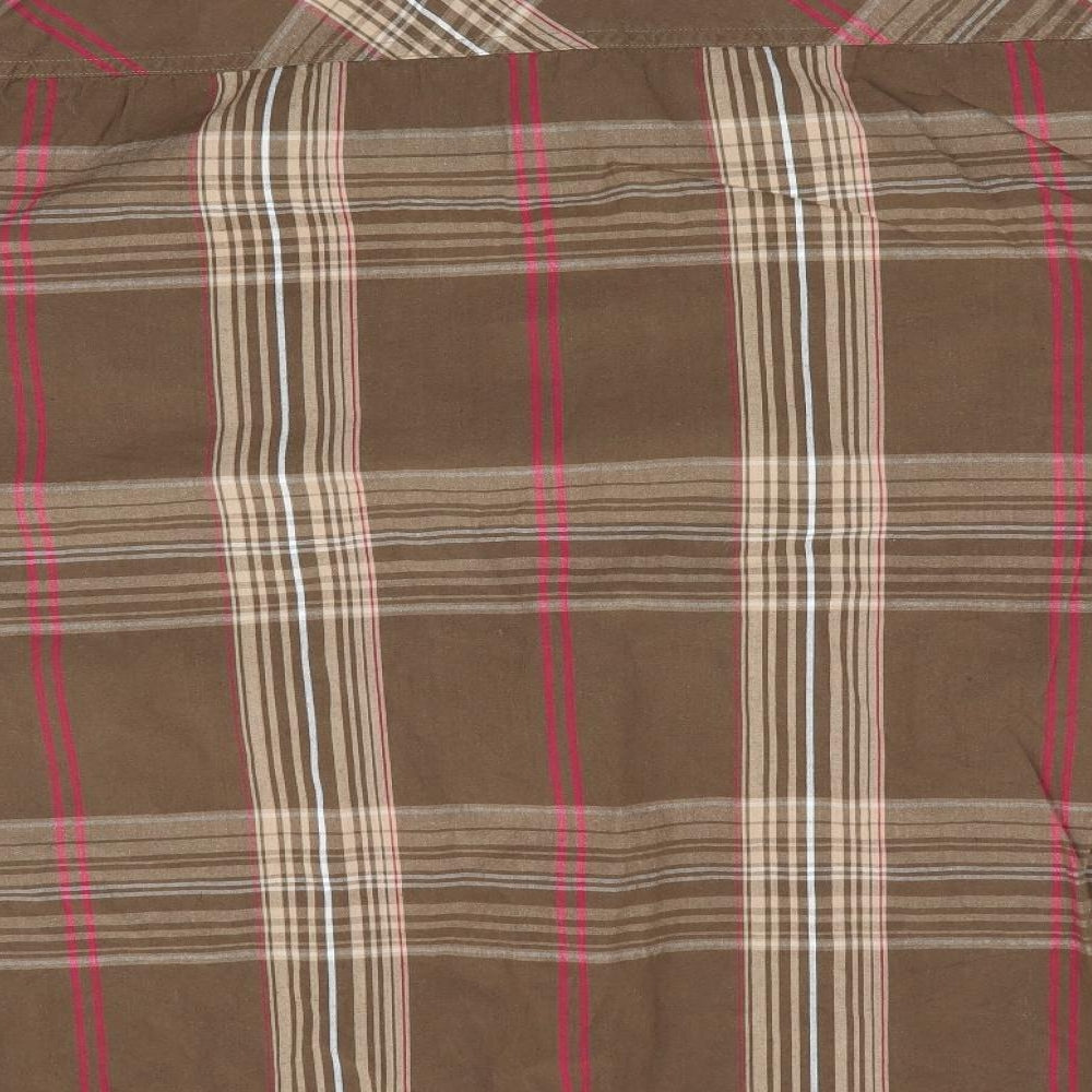 Animal Mens Brown Check   Button-Up Size L
