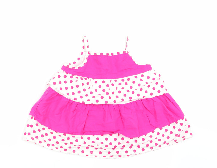 Matalan Girls Pink Polka Dot A-Line Size 12-18 Months