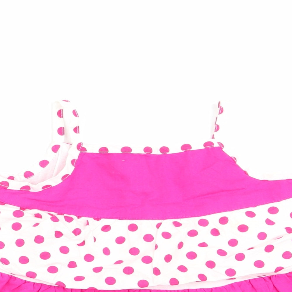 Matalan Girls Pink Polka Dot  A-Line  Size 12-18 Months