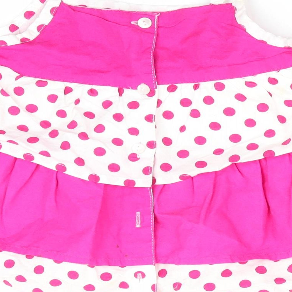 Matalan Girls Pink Polka Dot  A-Line  Size 12-18 Months