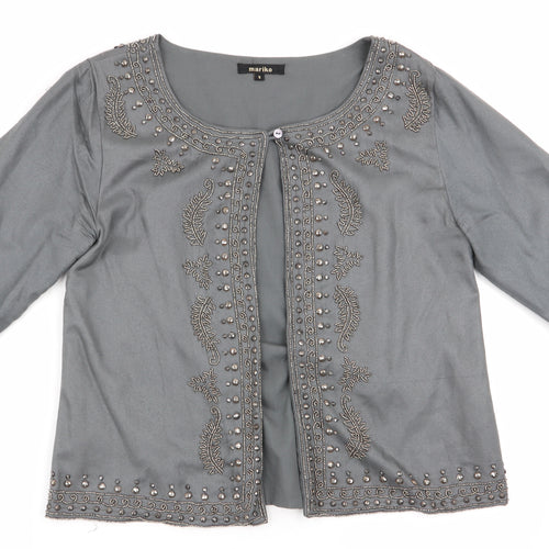 Mariko Womens Grey Floral  Jacket  Size S
