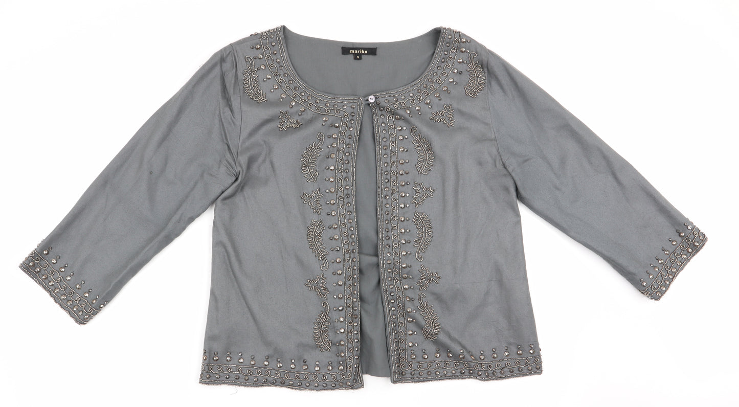 Mariko Womens Grey Floral  Jacket  Size S